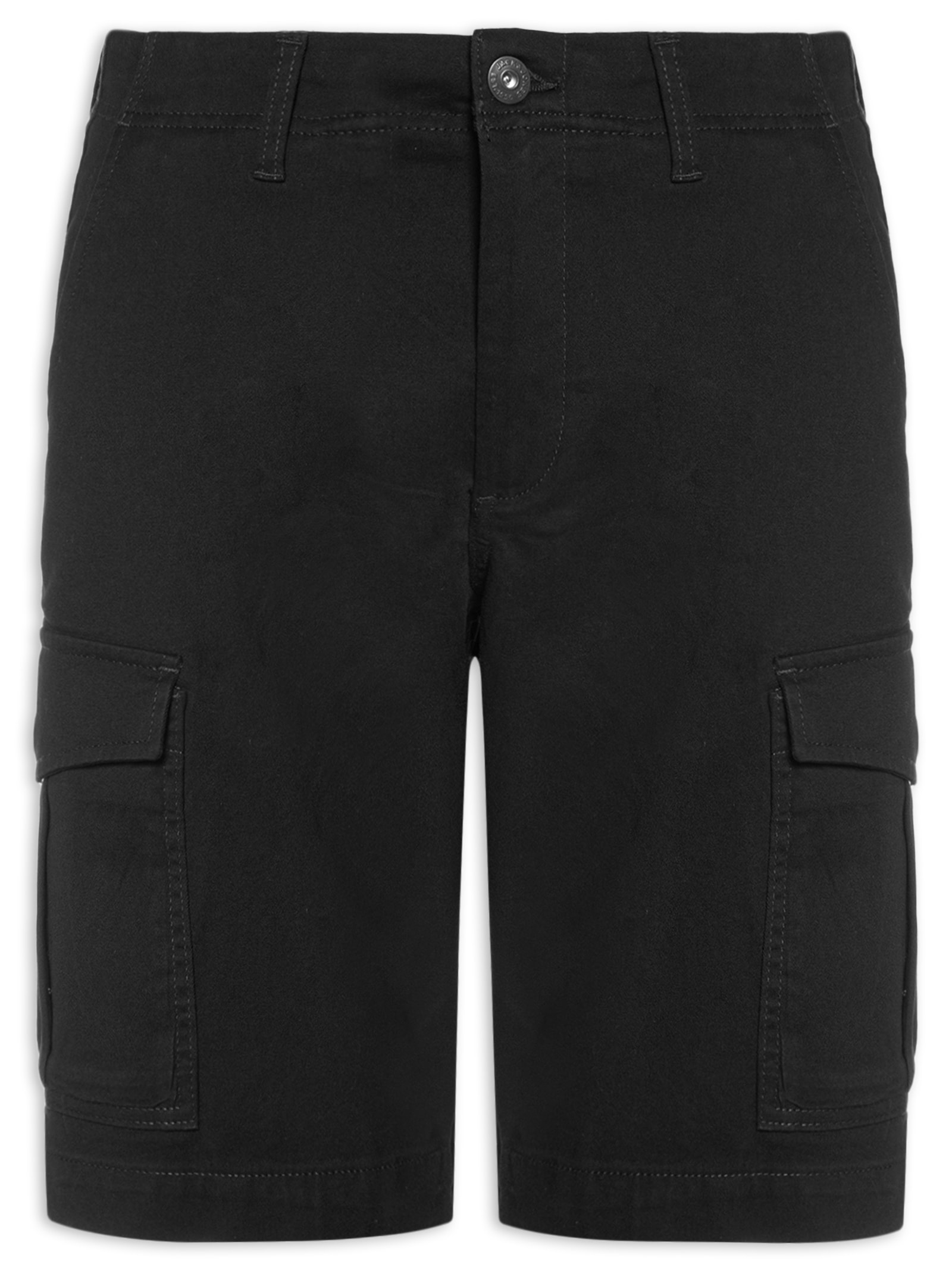 Bermuda Masculina Chino Regular Fit Em Algodão Preto Jack & Jones
