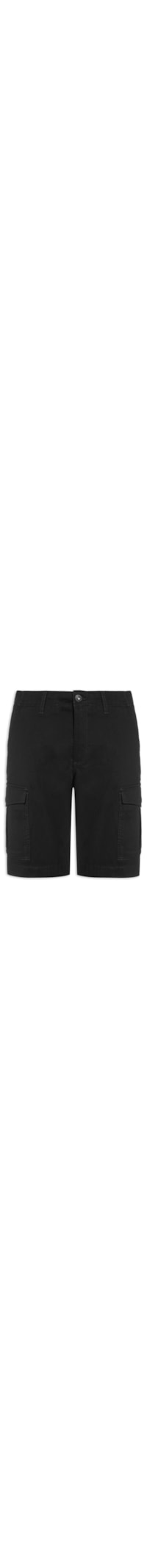 Bermuda Masculina Chino Regular Fit Em Algodão - Preto
