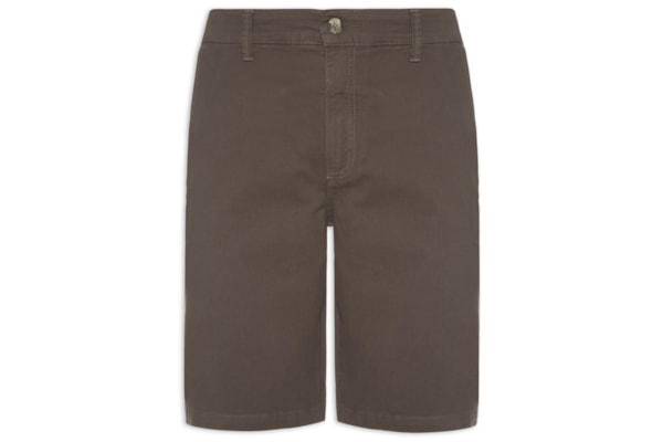 Bermuda Masculina Chino Sarja Elastano Tinturada - Marrom