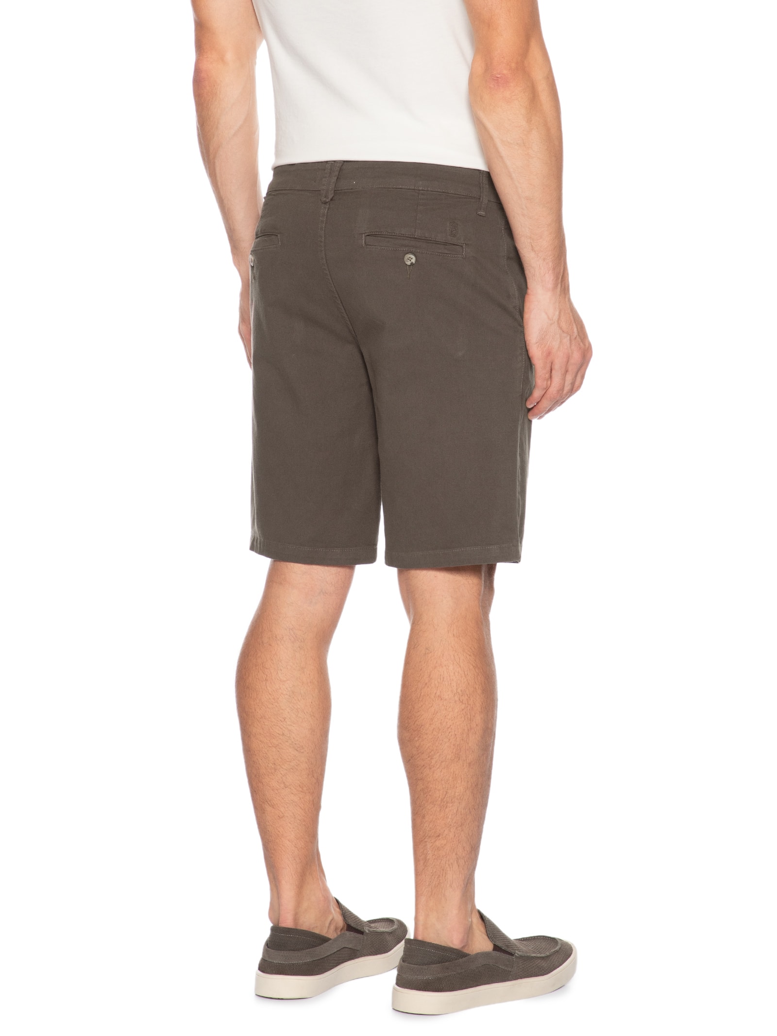 Bermuda Masculina Chino Sarja Elastano Tinturada Marrom Sergio K