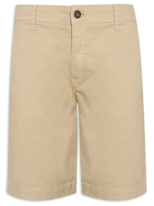 Bermuda Masculina Chino Sarja Tinturada – Bege