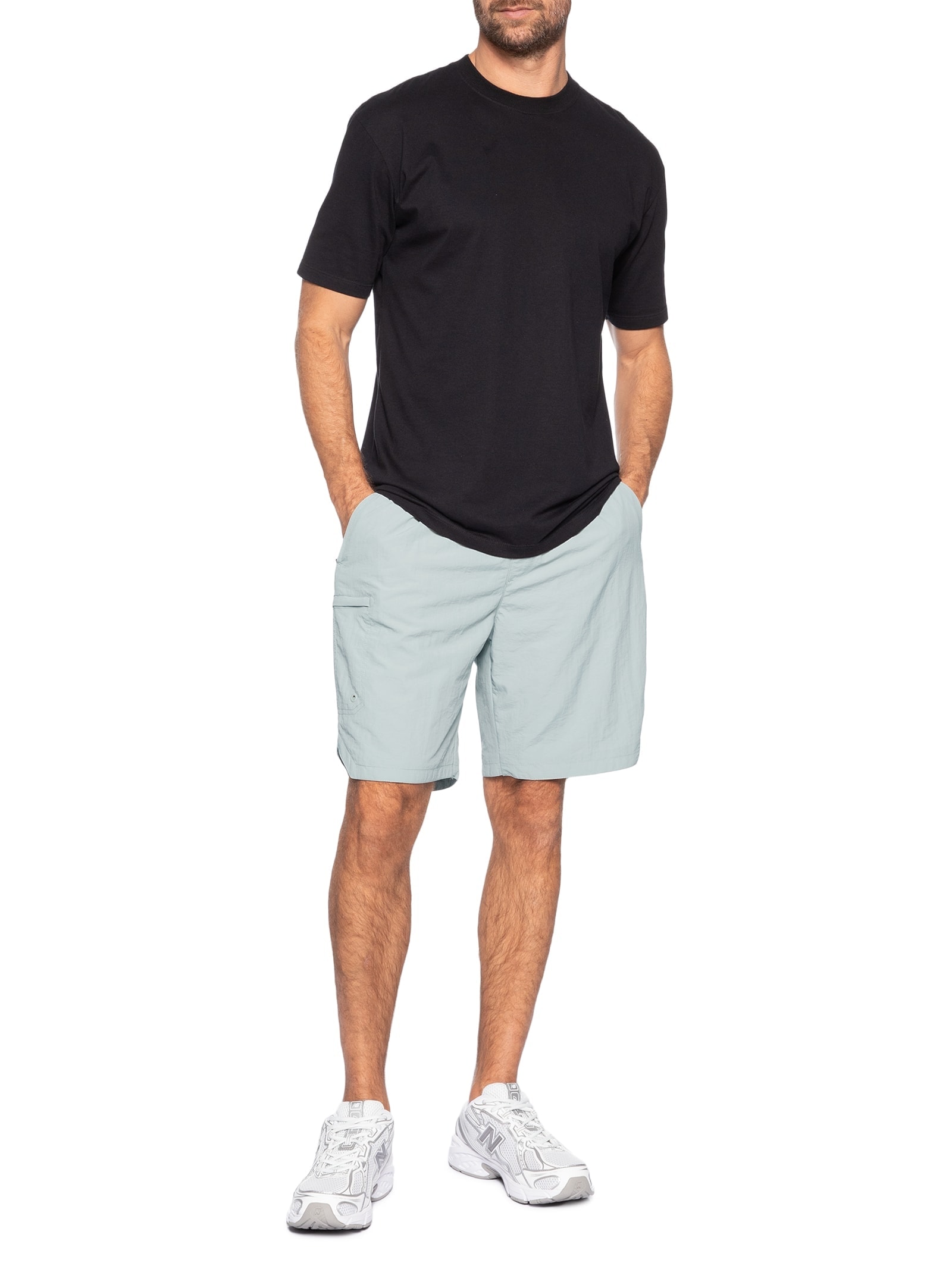 Bermuda Masculina Color Com Elástico Cinza Basiq Men
