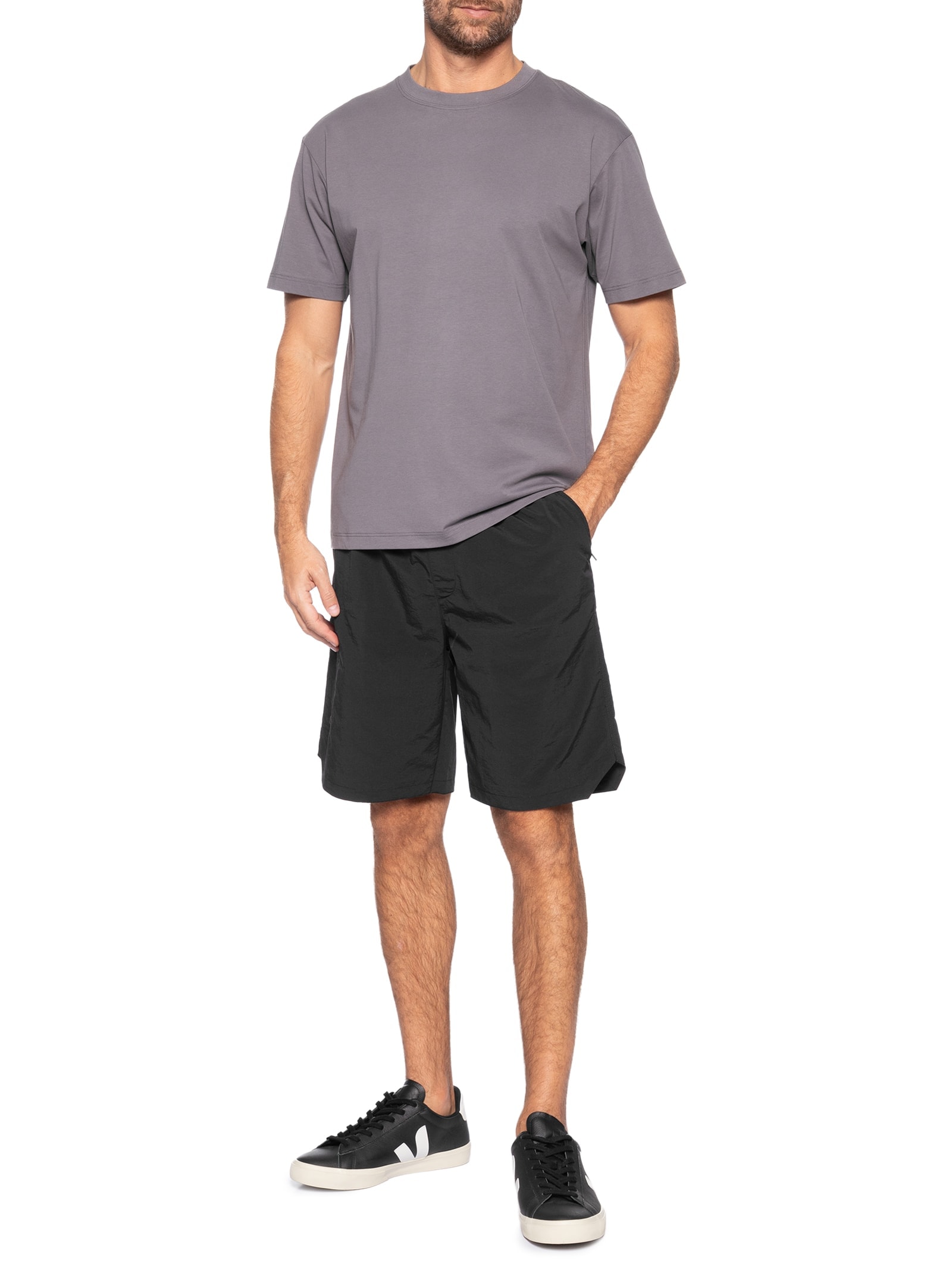 Bermuda Masculina Color Com Elástico Preto Basiq Men