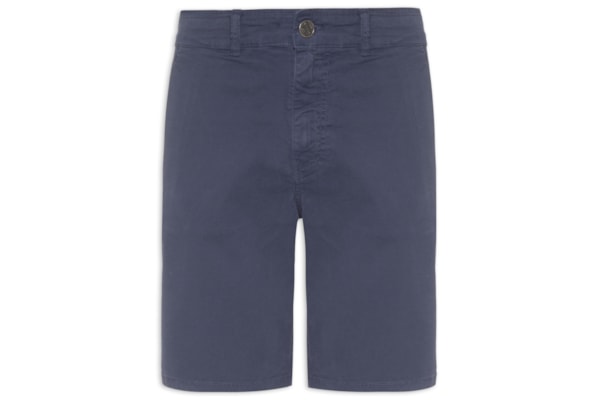 Bermuda Masculina Color Twill Power Slim Bolso Embutido - Azul