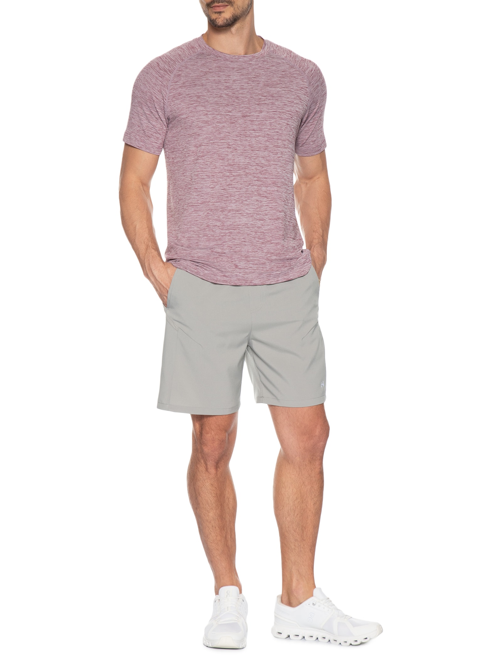 Bermuda Masculina Com Detalhe Em Tule Cinza Hering Sports