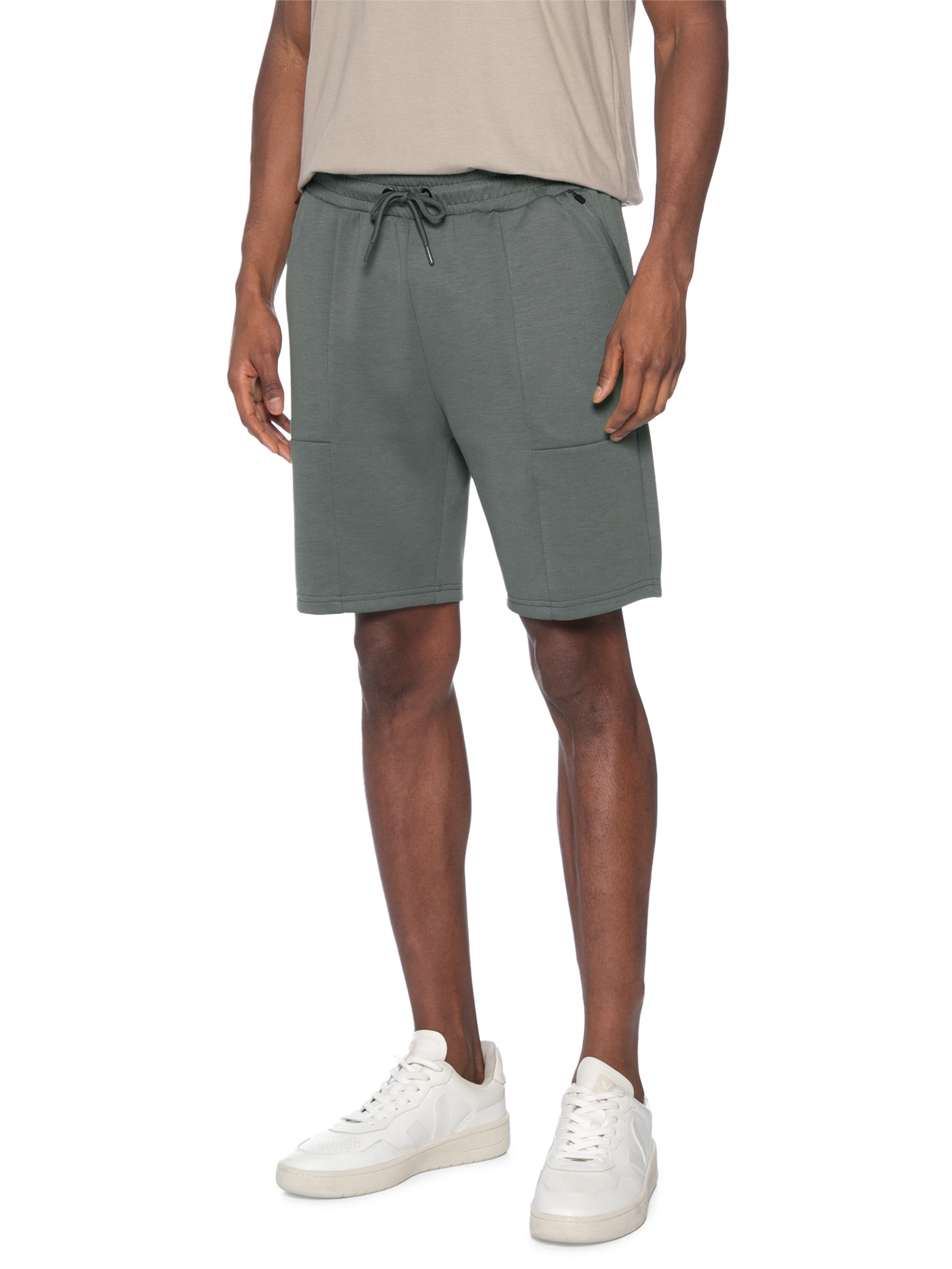 Bermuda Masculina Com Recortes Cinza Basiq Men