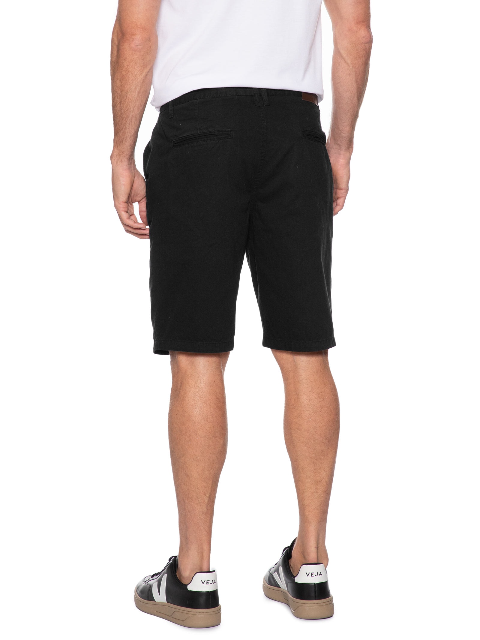 Bermuda Masculina Comfort Chino Preto Dudalina