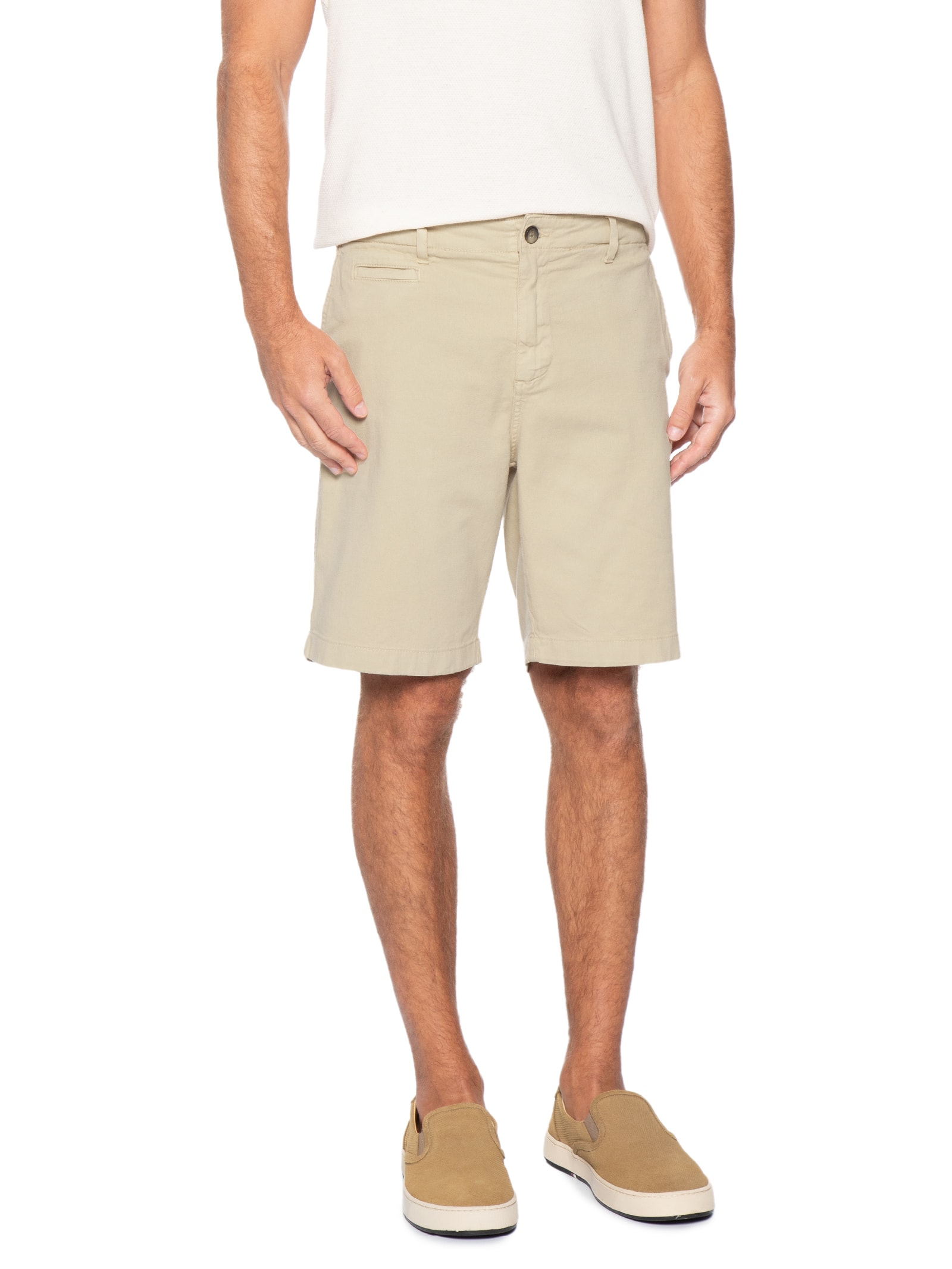 Bermuda Masculina Comfort Com Elástico Bege Pineapple
