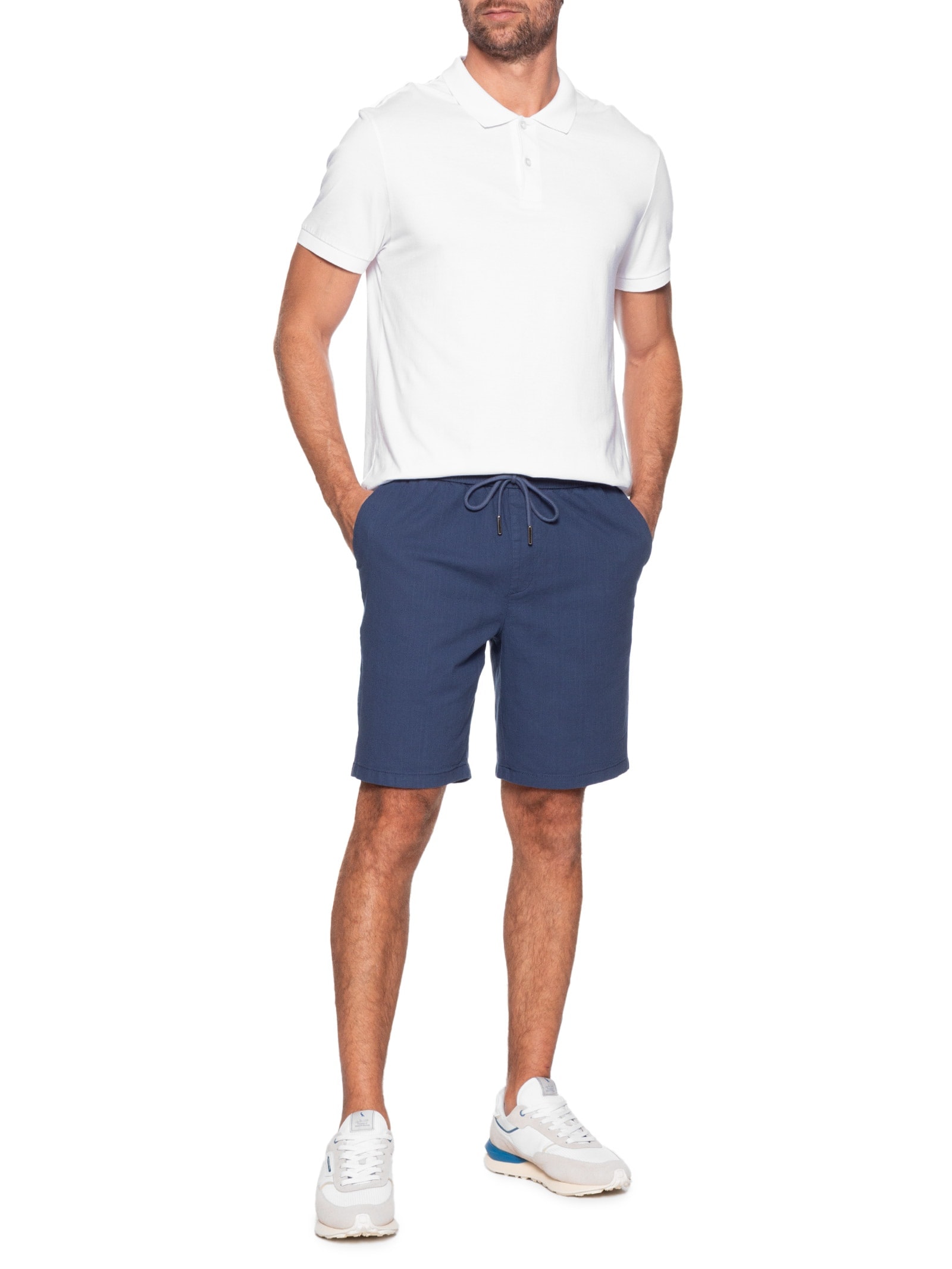 Bermuda Masculina Cós de Elástico Básica Azul '2 Essential