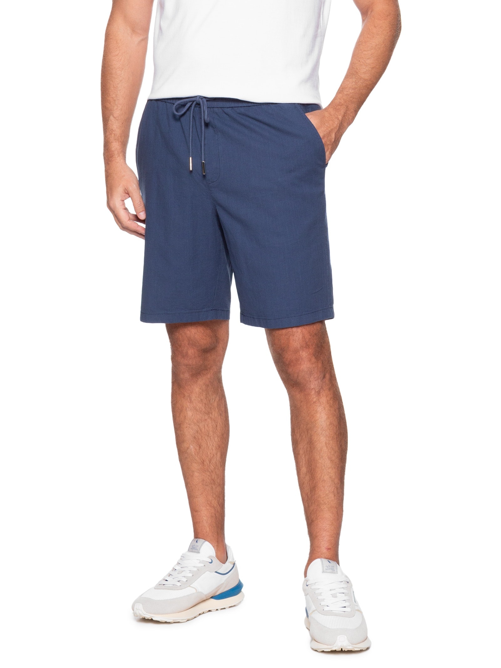 Bermuda Masculina Cós de Elástico Básica Azul '2 Essential