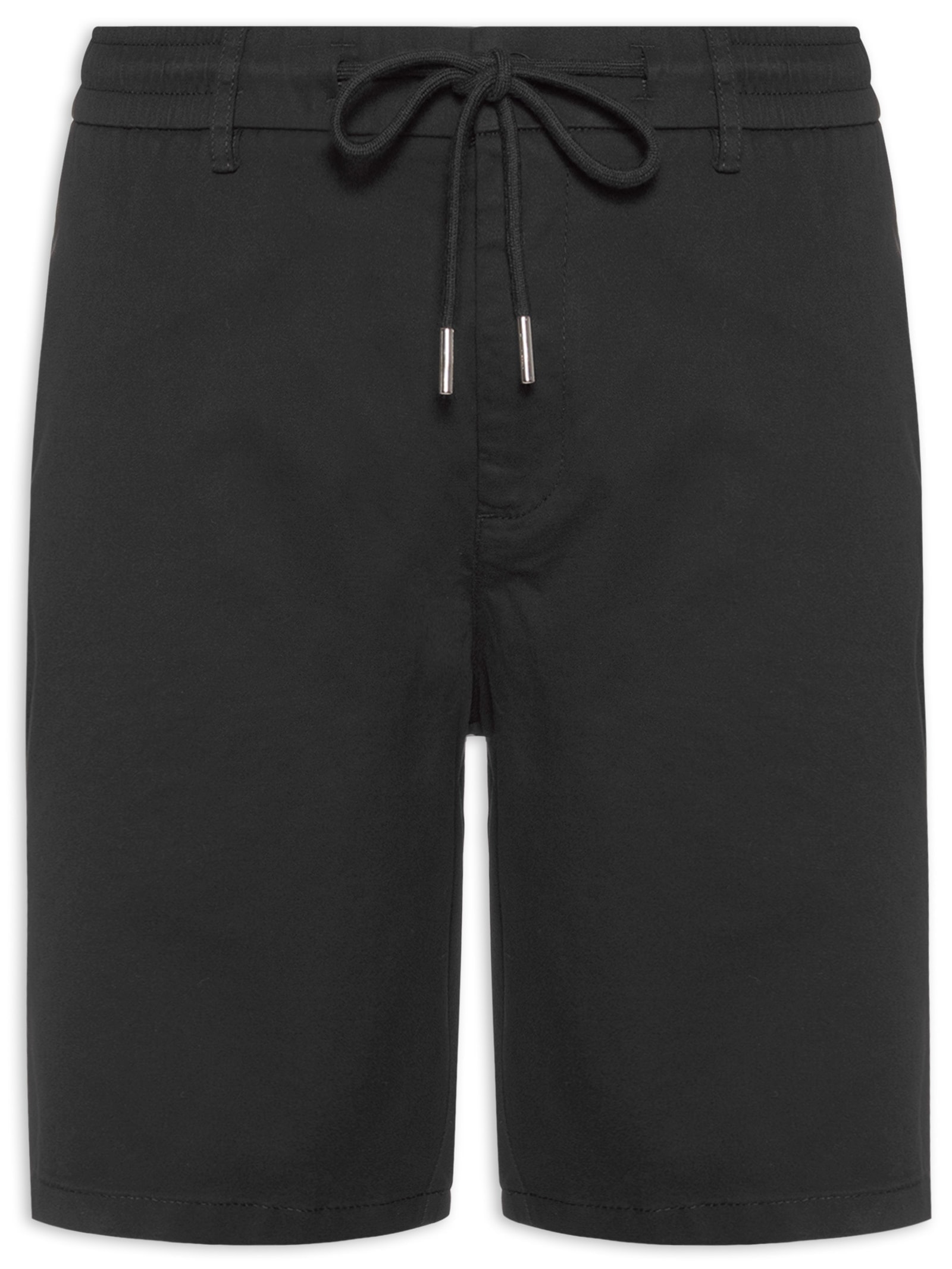 Bermuda Masculina Cós de Elástico Básica Preto '2 Essential