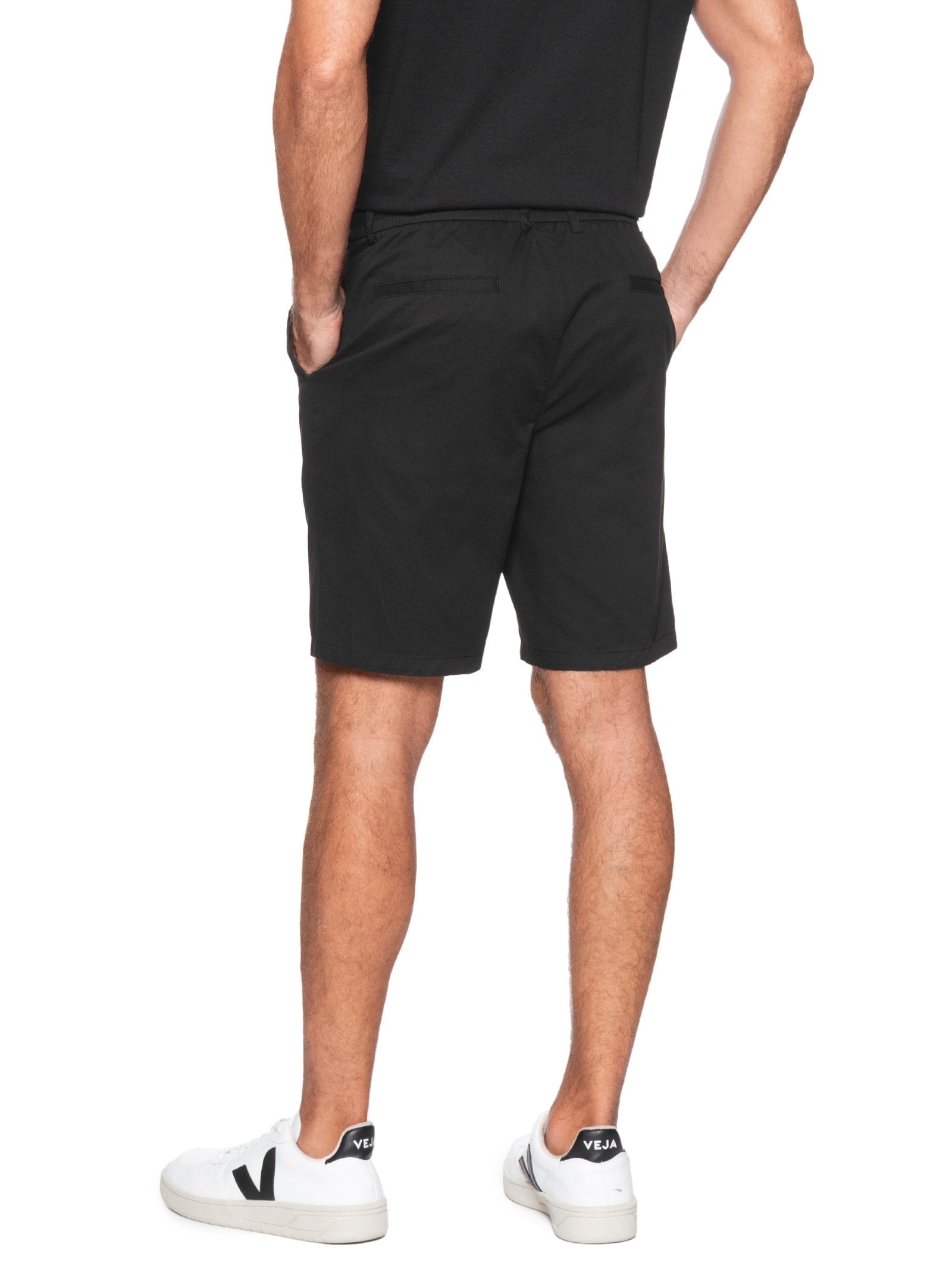 Bermuda Masculina Cós de Elástico Básica Preto '2 Essential