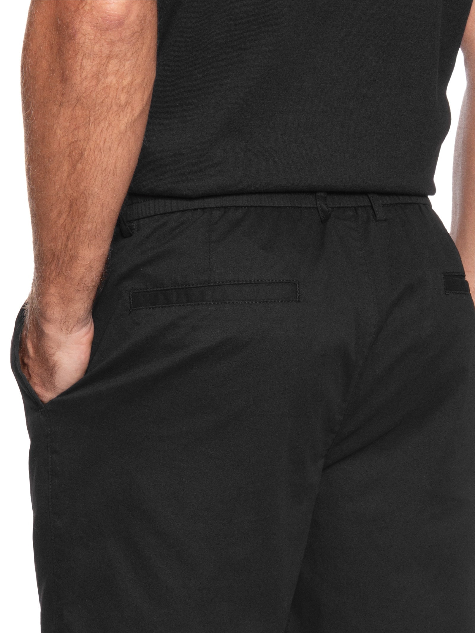 Bermuda Masculina Cós de Elástico Básica Preto '2 Essential