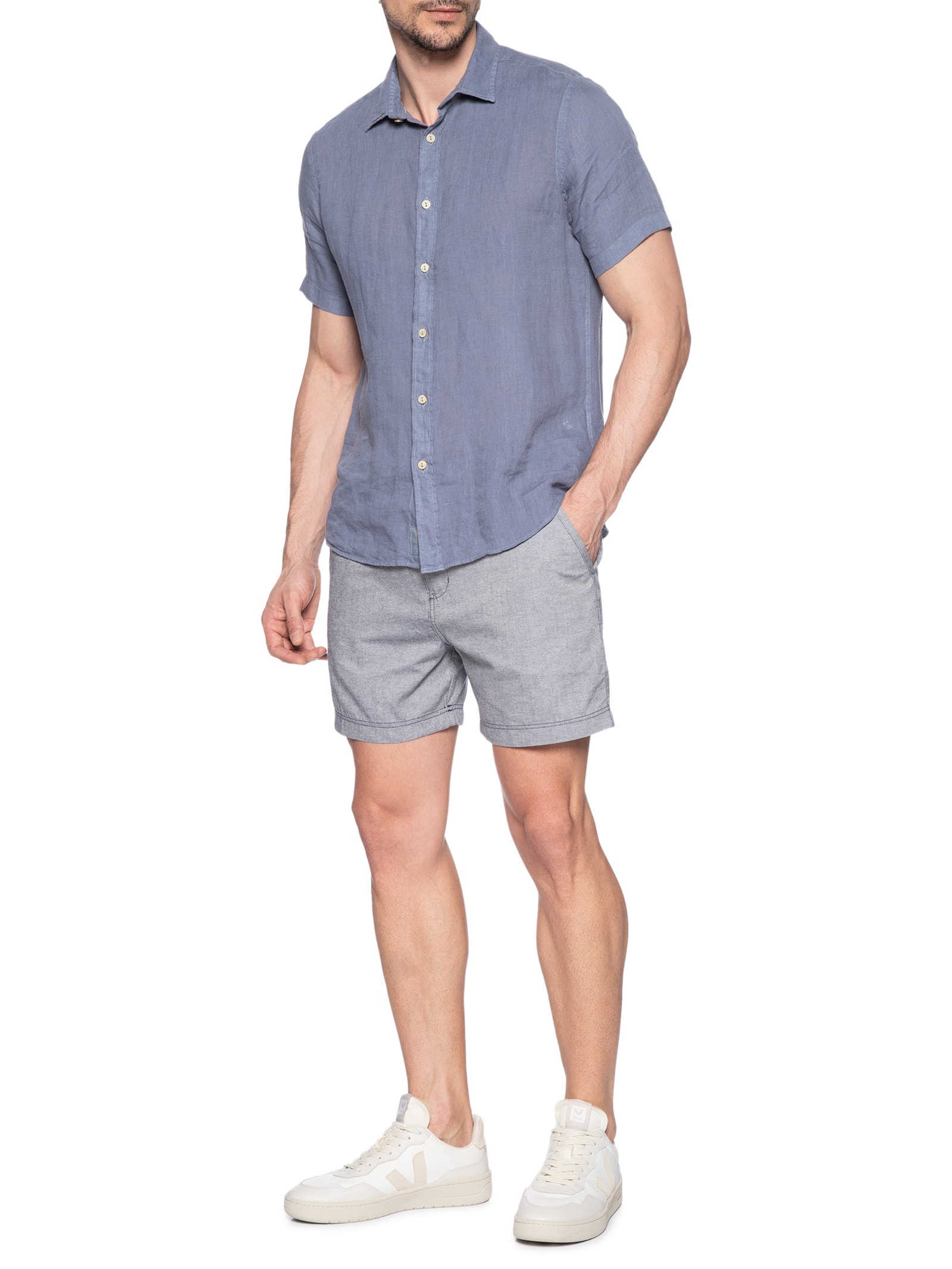 Bermuda Masculina Cós Elástico Azul '2 Essential