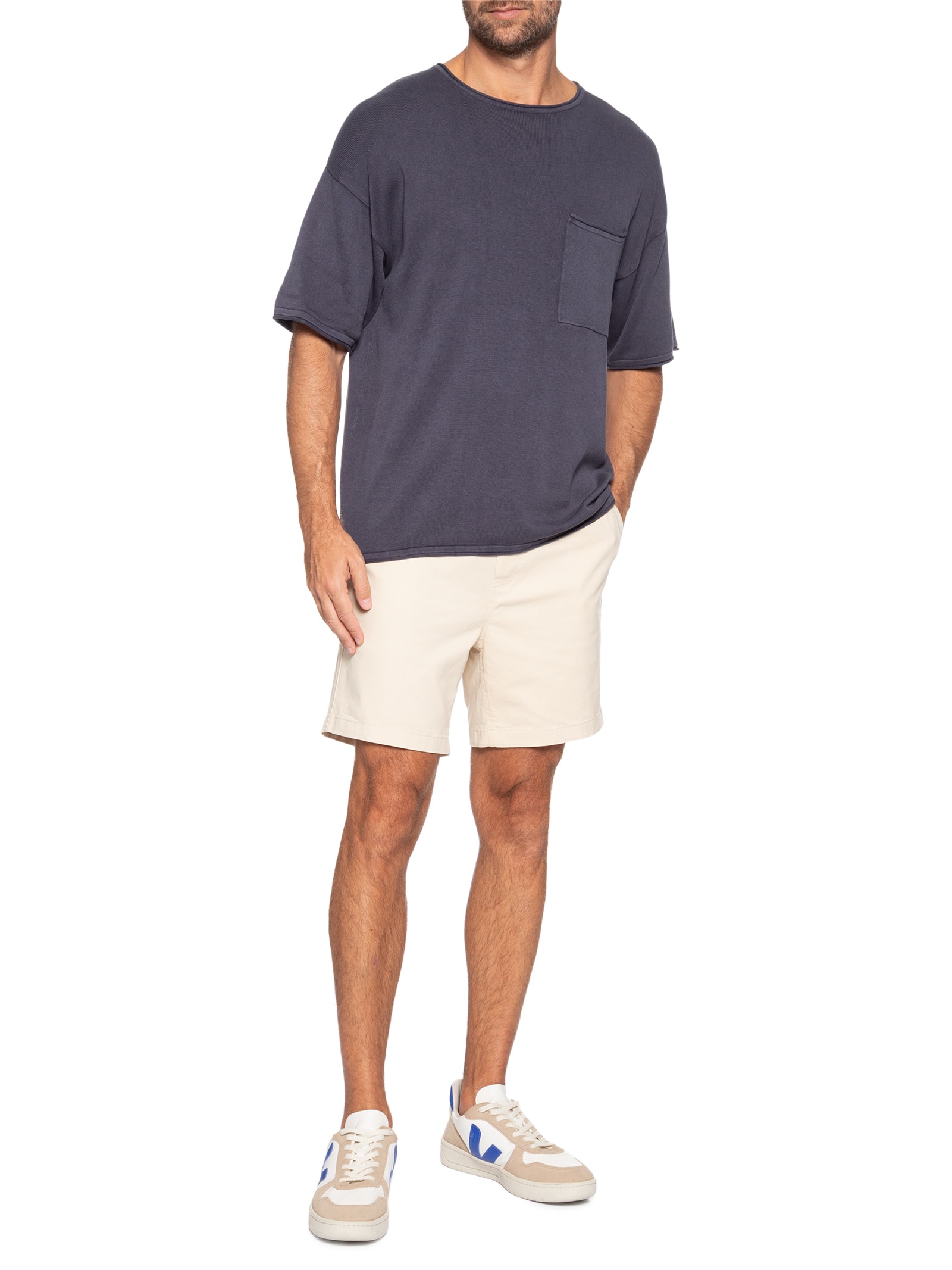 Bermuda Masculina Cós Elástico Bege '2 Essential