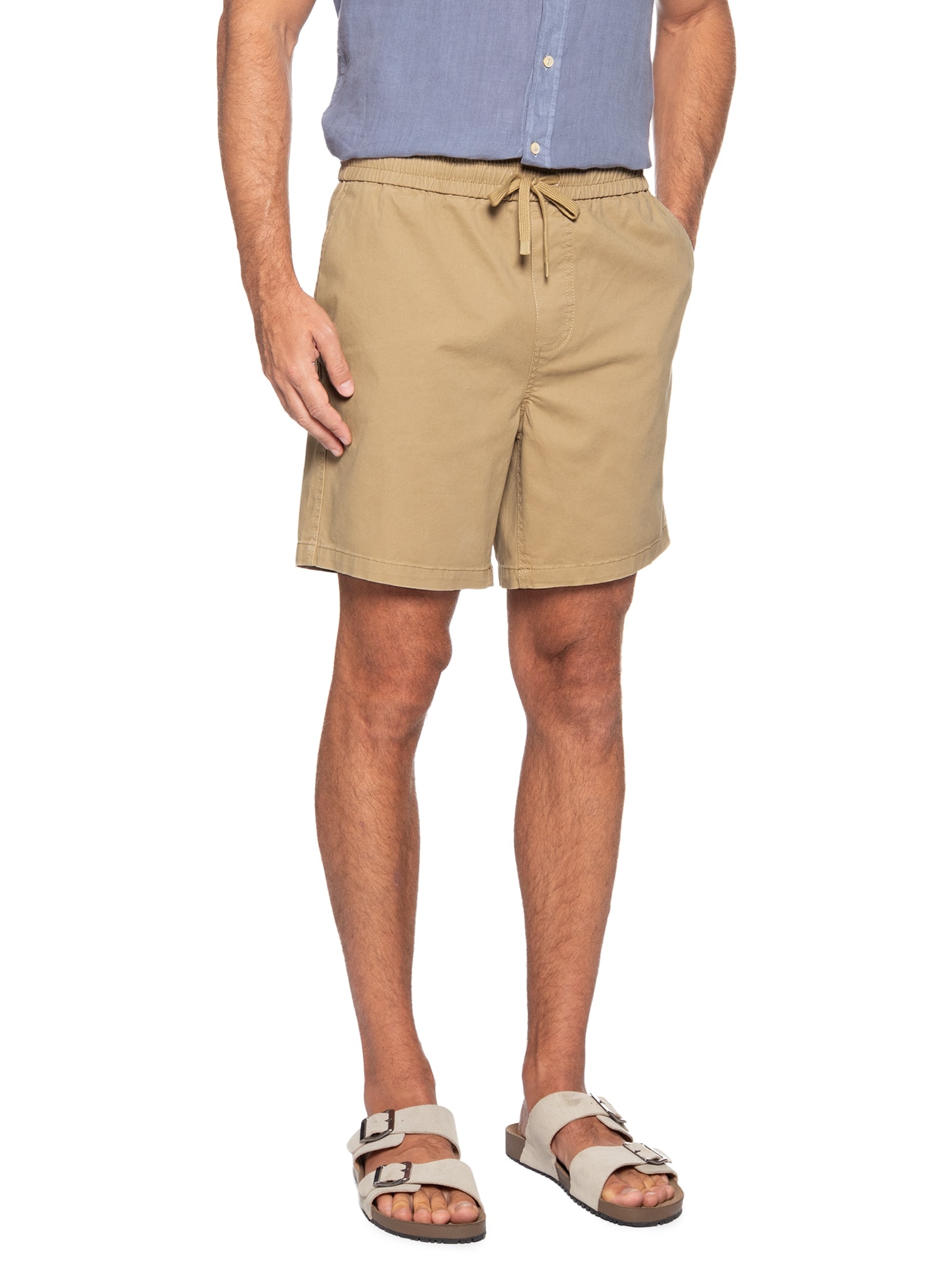 Bermuda Masculina Cós Elástico Bege '2 Essential