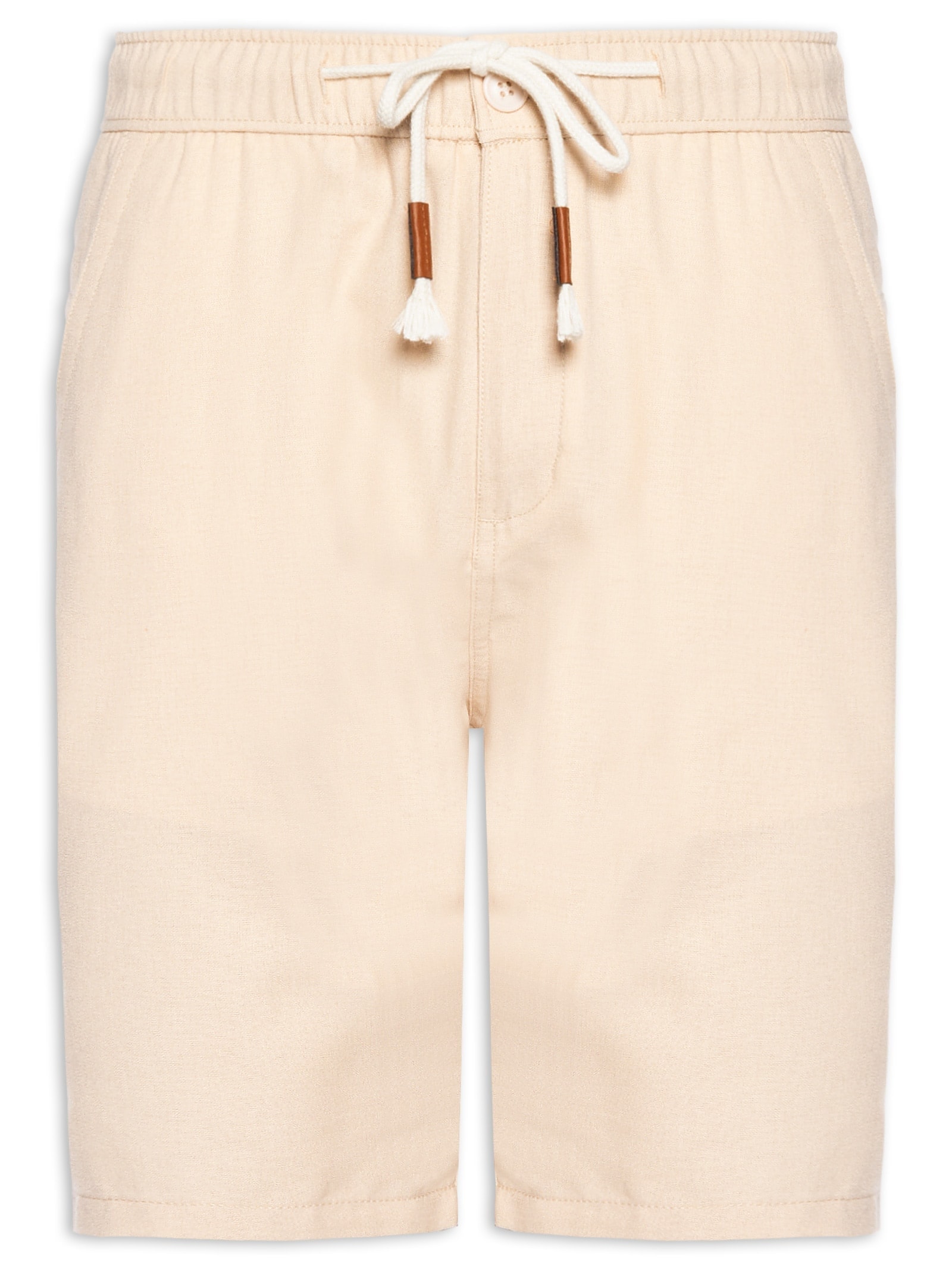 Bermuda Masculina Cós Elástico E Cordão Bege '2 Essential