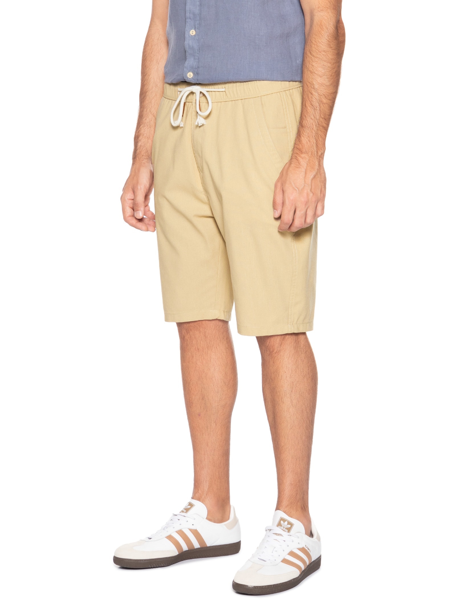Bermuda Masculina Cós Elástico E Cordão Bege '2 Essential