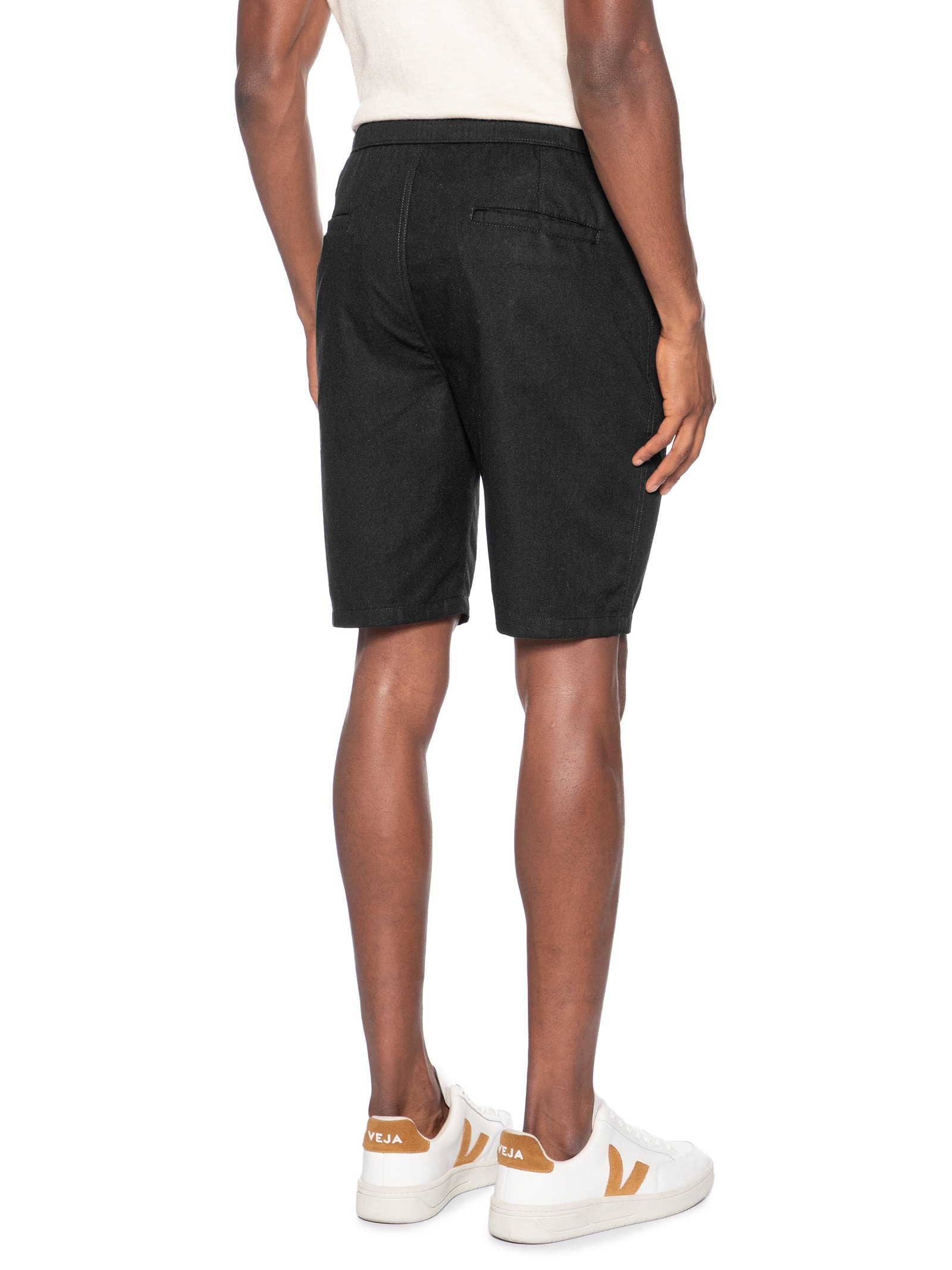 Bermuda Masculina Cós Elástico E Cordão Preto '2 Essential