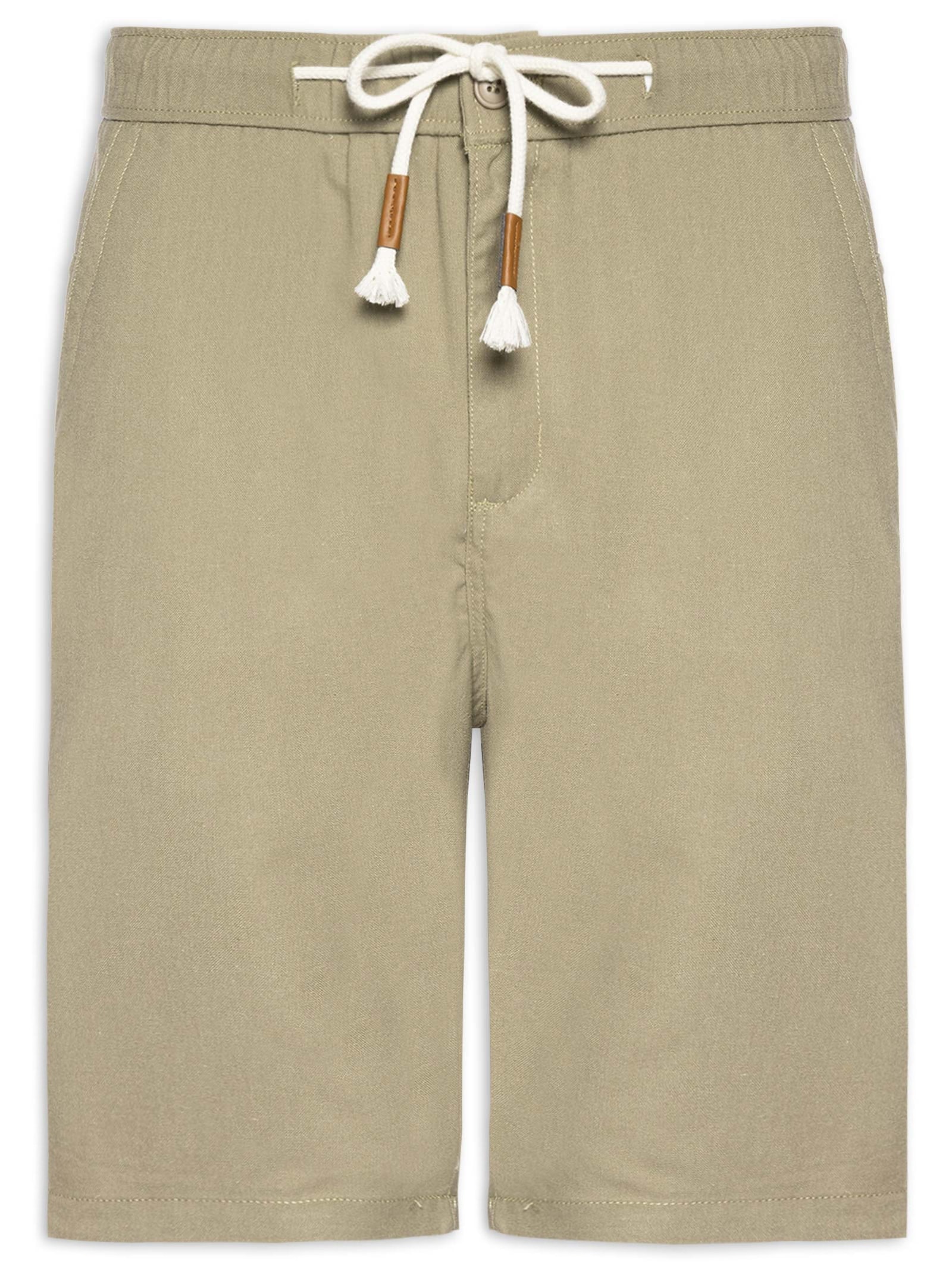 Bermuda Masculina Cós Elástico E Cordão Verde '2 Essential