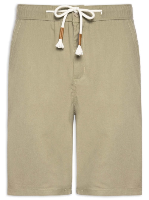 Bermuda Masculina Cós Elástico E Cordão – Verde