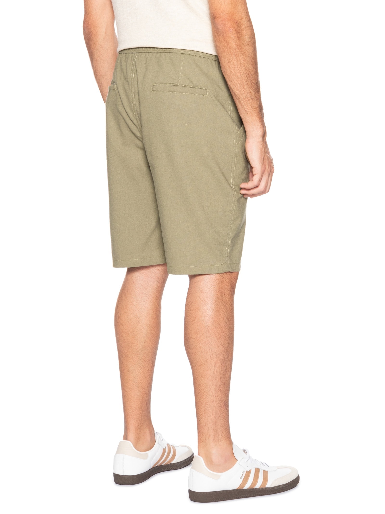 Bermuda Masculina Cós Elástico E Cordão Verde '2 Essential