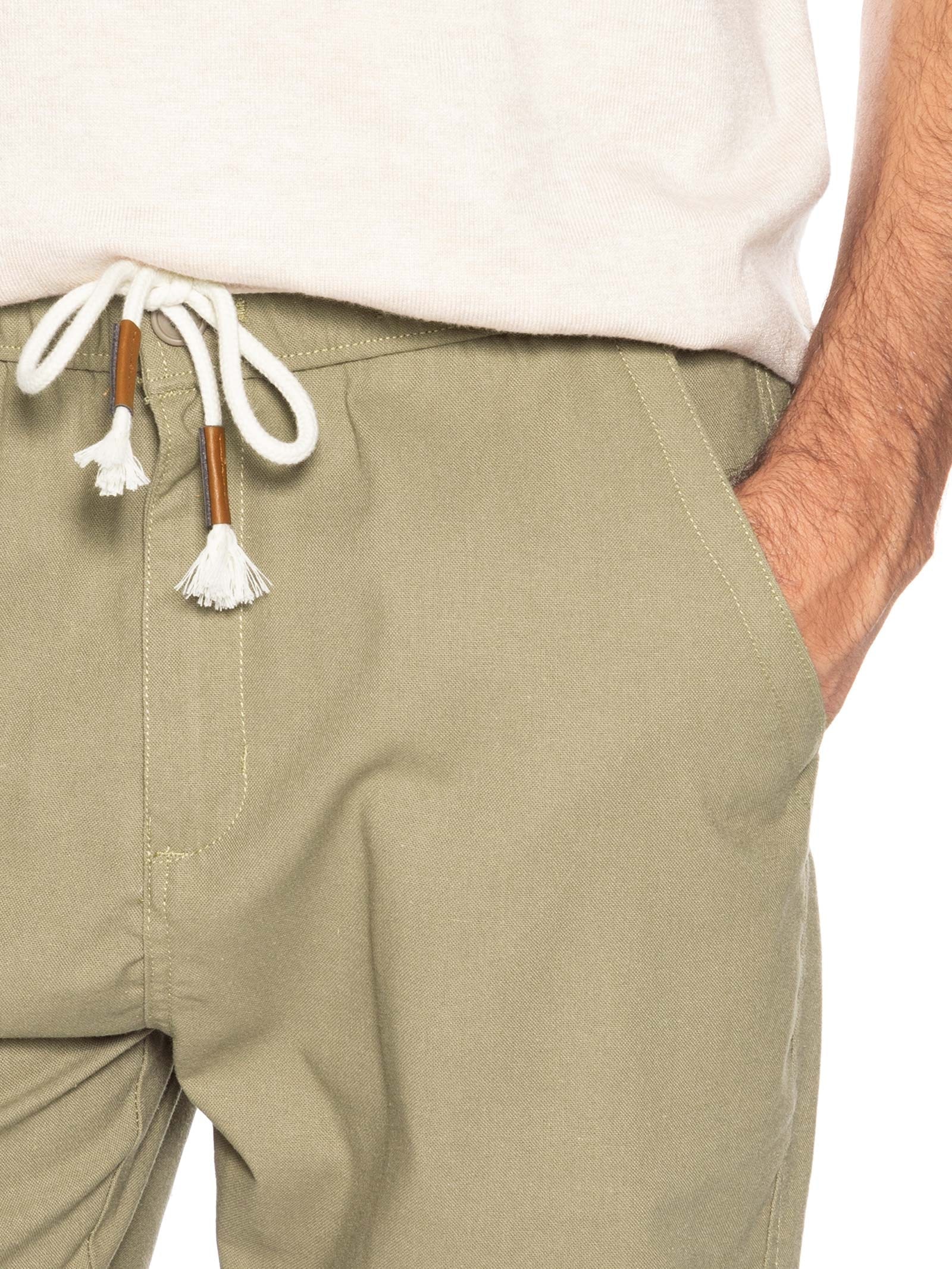 Bermuda Masculina Cós Elástico E Cordão Verde '2 Essential