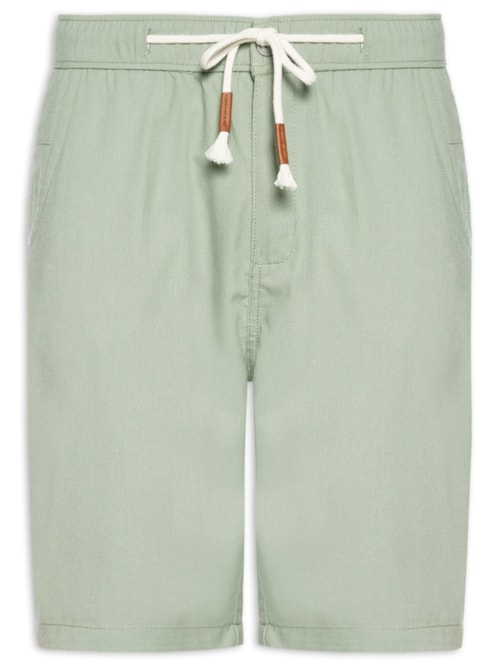 Bermuda Masculina Cós Elástico E Cordão – Verde