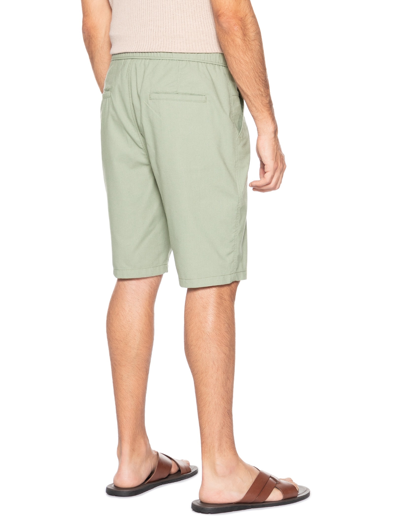 Bermuda Masculina Cós Elástico E Cordão Verde '2 Essential