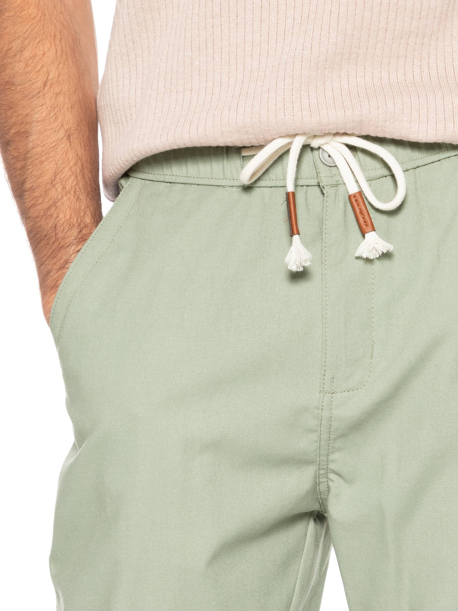 Bermuda Masculina Cós Elástico E Cordão Verde '2 Essential