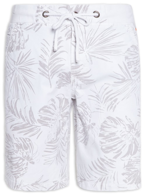 Bermuda Masculina Cotton Spandex New Year White - Branco