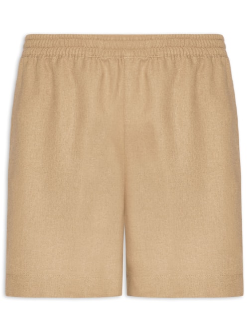 Bermuda Masculina De Linho Maré Cós De Elástico – Bege