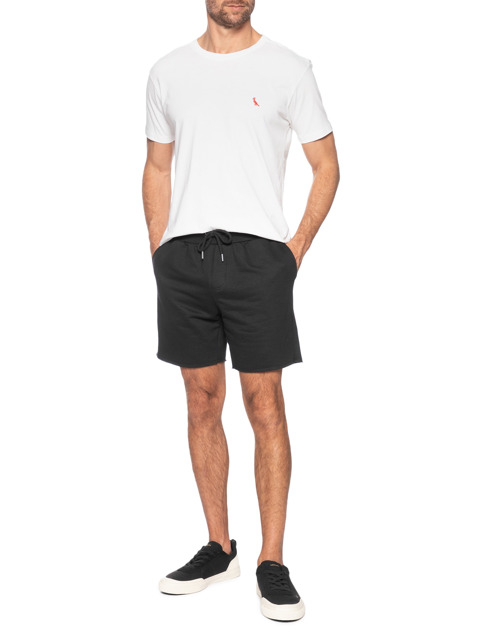 Bermuda Masculina De Moletom Básico New Preto Reserva