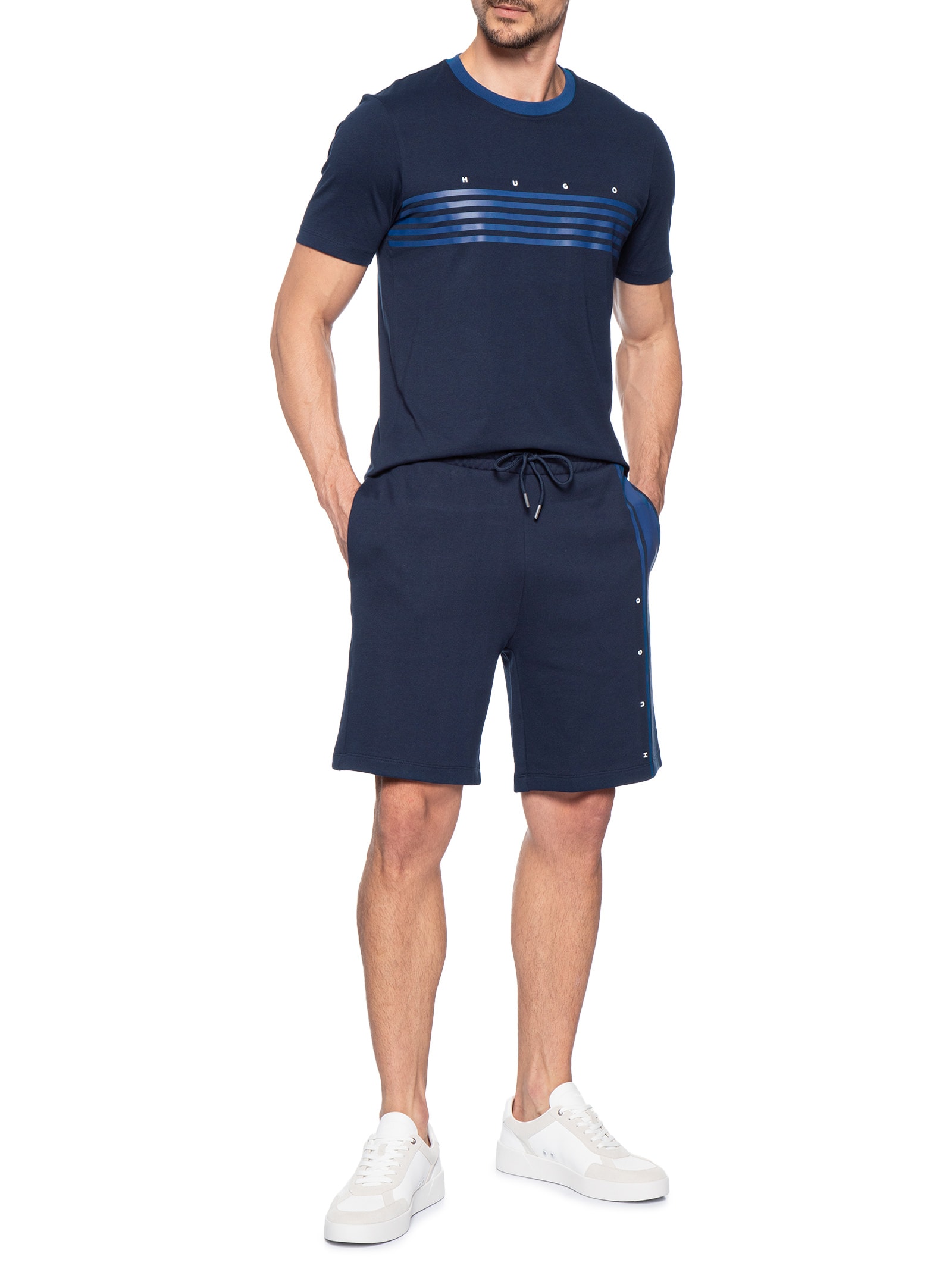 Bermuda Masculina de Moletom Demsishort Azul Hugo