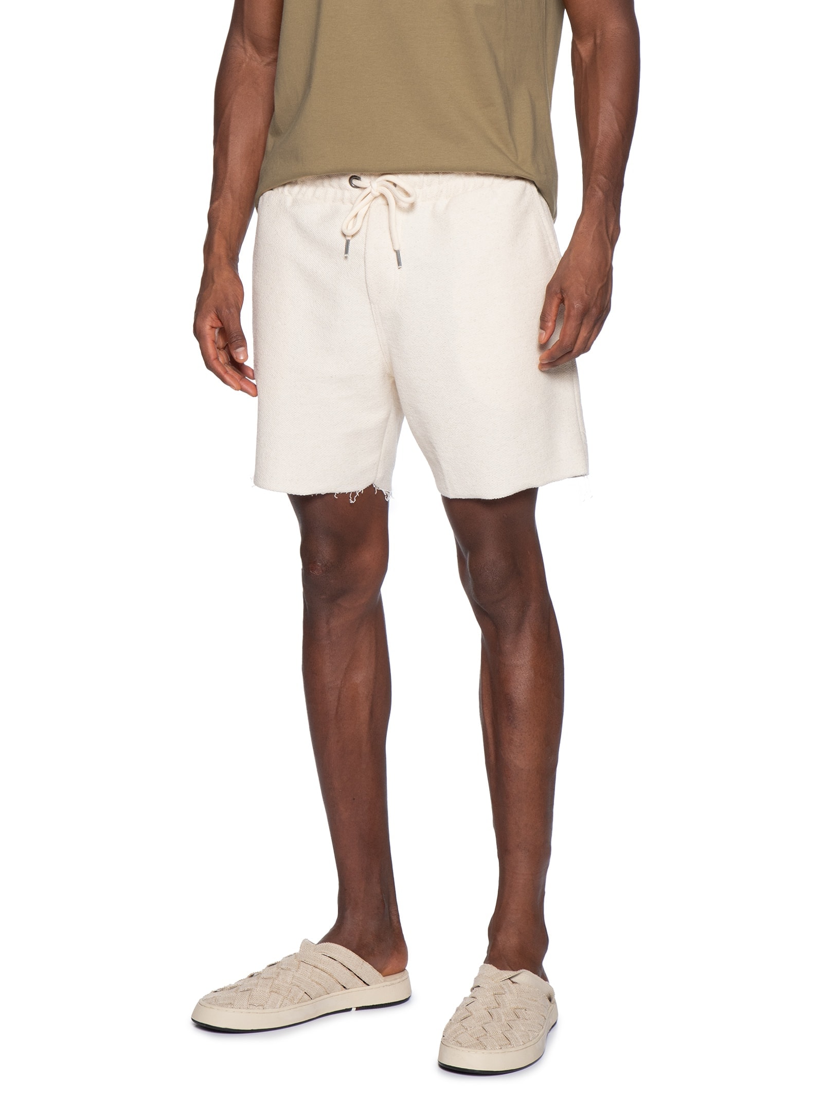 Bermuda Masculina De Moletom Em Linho Eco Bege Reserva