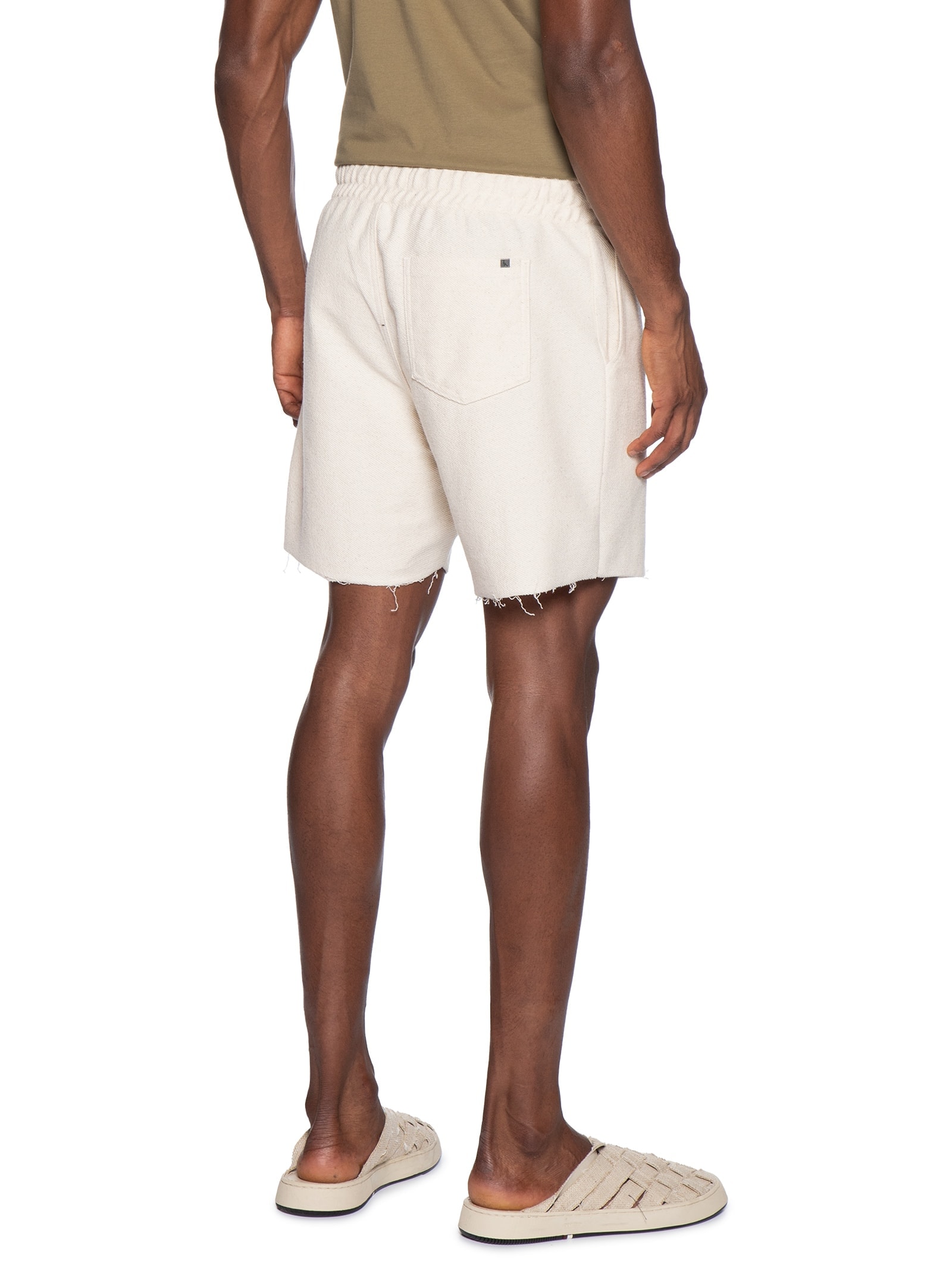 Bermuda Masculina De Moletom Em Linho Eco Bege Reserva