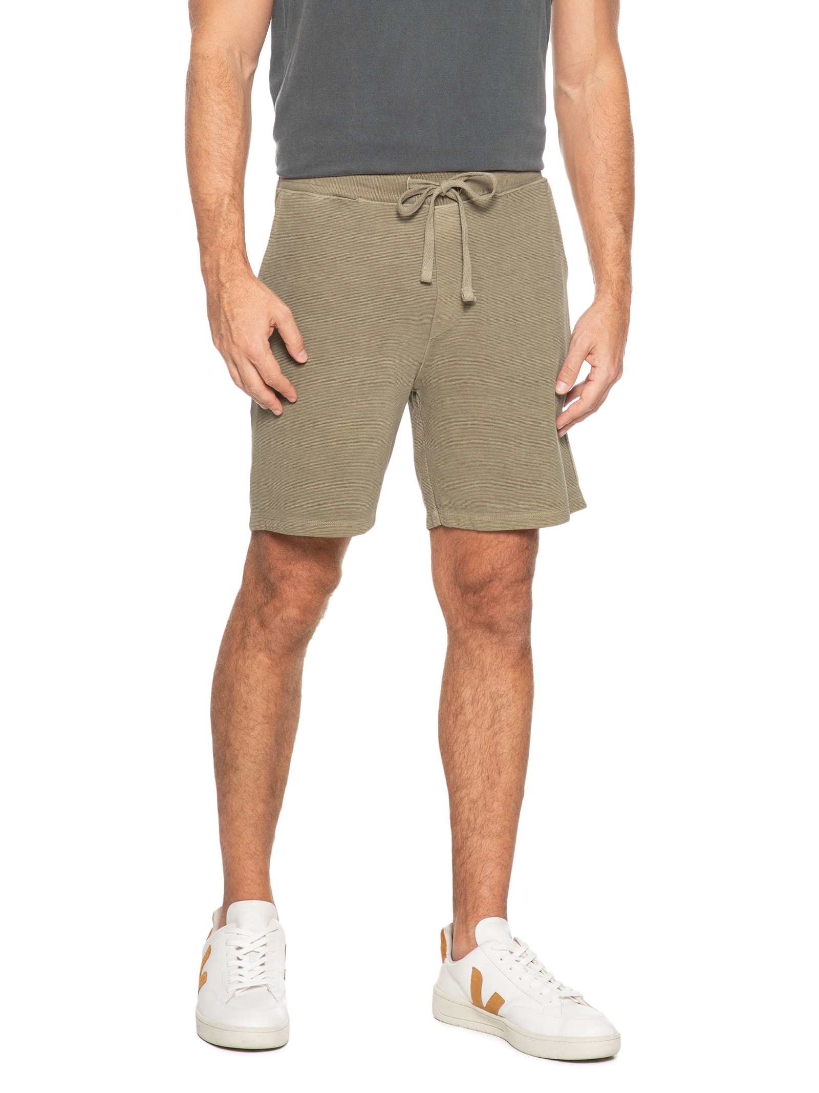 Bermuda Masculina de Moletom Neblina Bege Austral