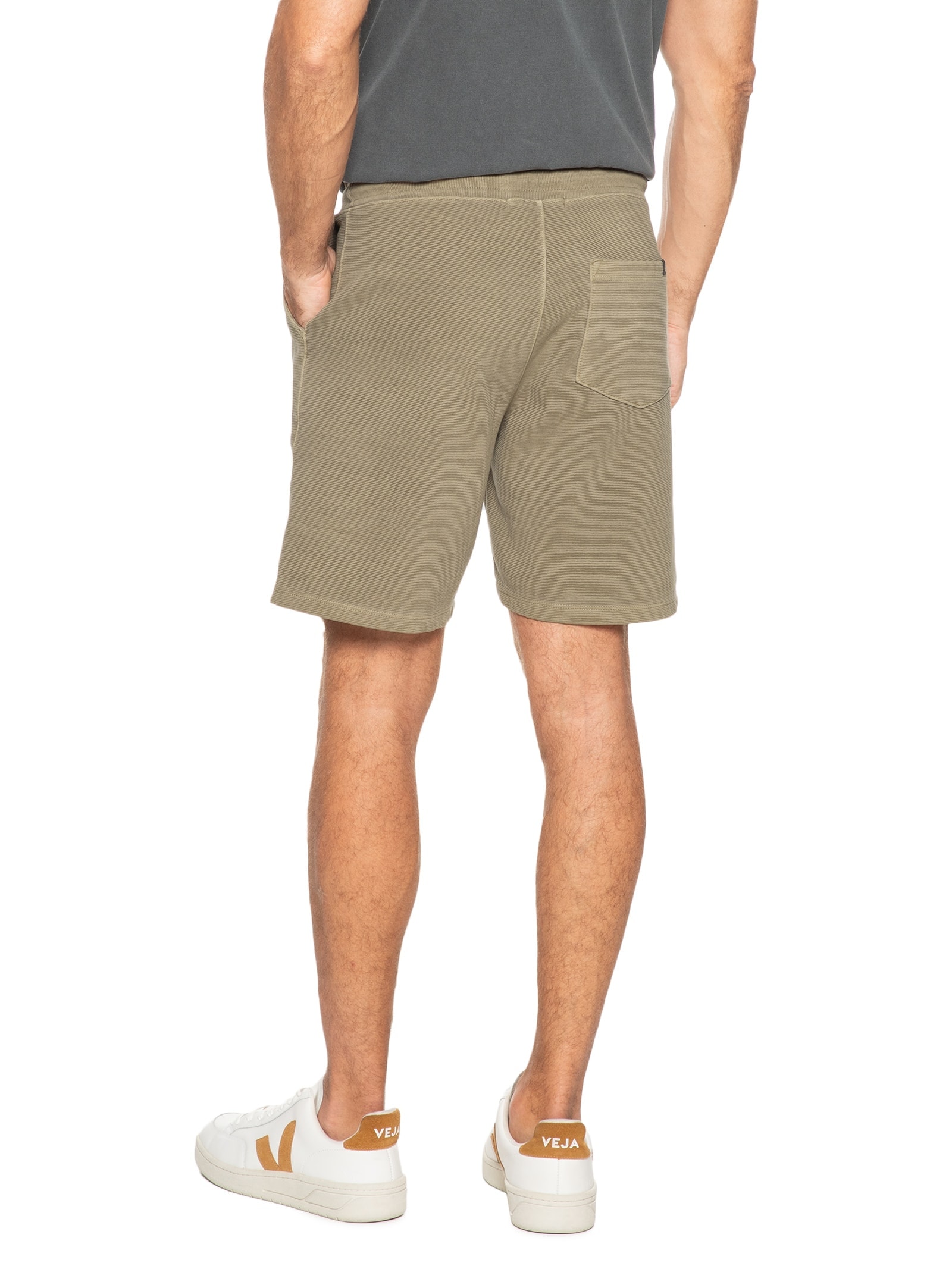 Bermuda Masculina de Moletom Neblina Bege Austral