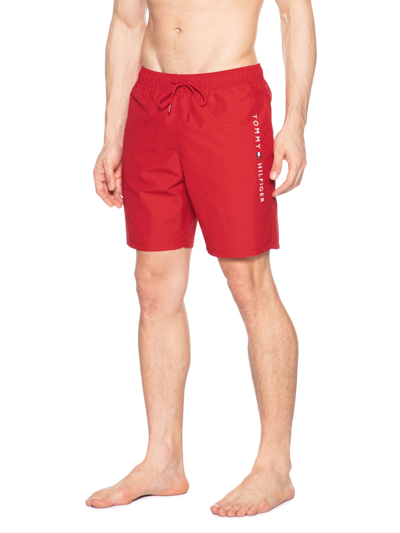 Bermuda Masculina De Praia Com Cordão Vermelho Tommy Hilfiger