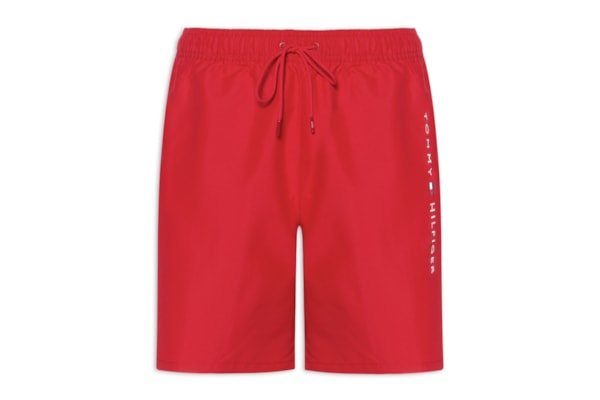 Bermuda Masculina De Praia Com Cordão - Vermelho