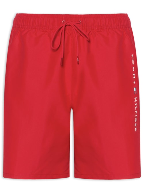 Bermuda Masculina De Praia Com Cordão – Vermelho