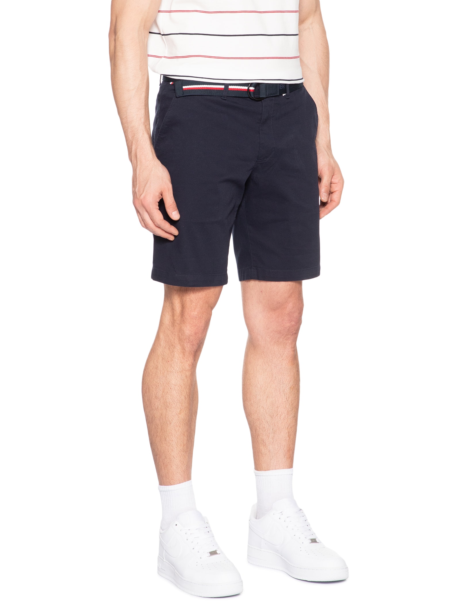 Bermuda Masculina De Sarja Brooklyn Belt Azul Tommy Hilfiger