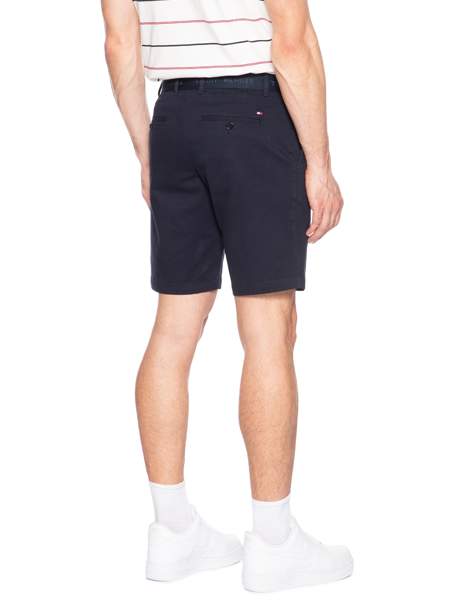 Bermuda Masculina De Sarja Brooklyn Belt Azul Tommy Hilfiger