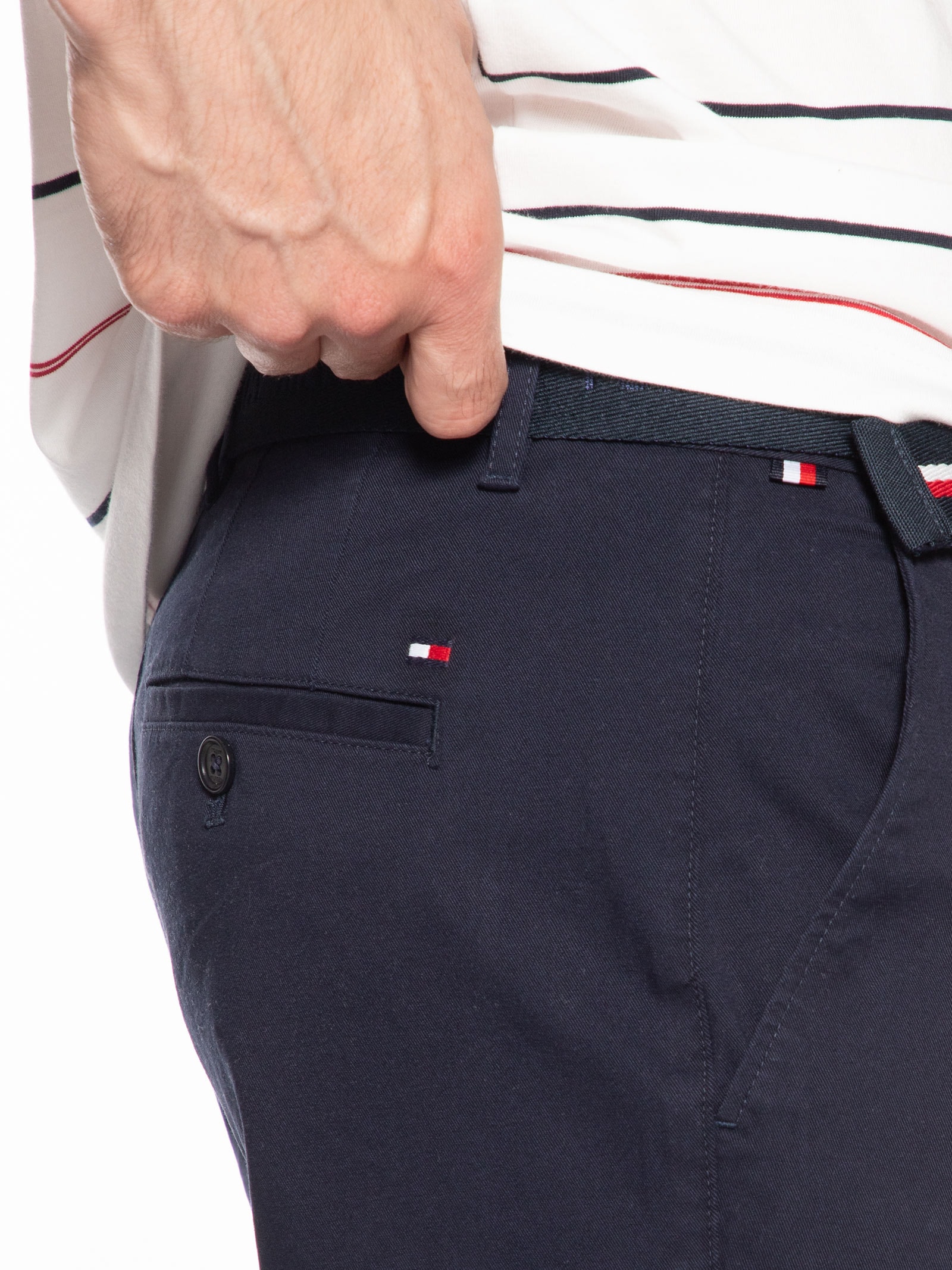 Bermuda Masculina De Sarja Brooklyn Belt Azul Tommy Hilfiger