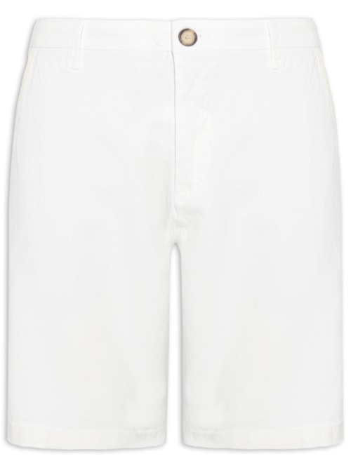 Bermuda Masculina De Sarja Casual Iron – Off White