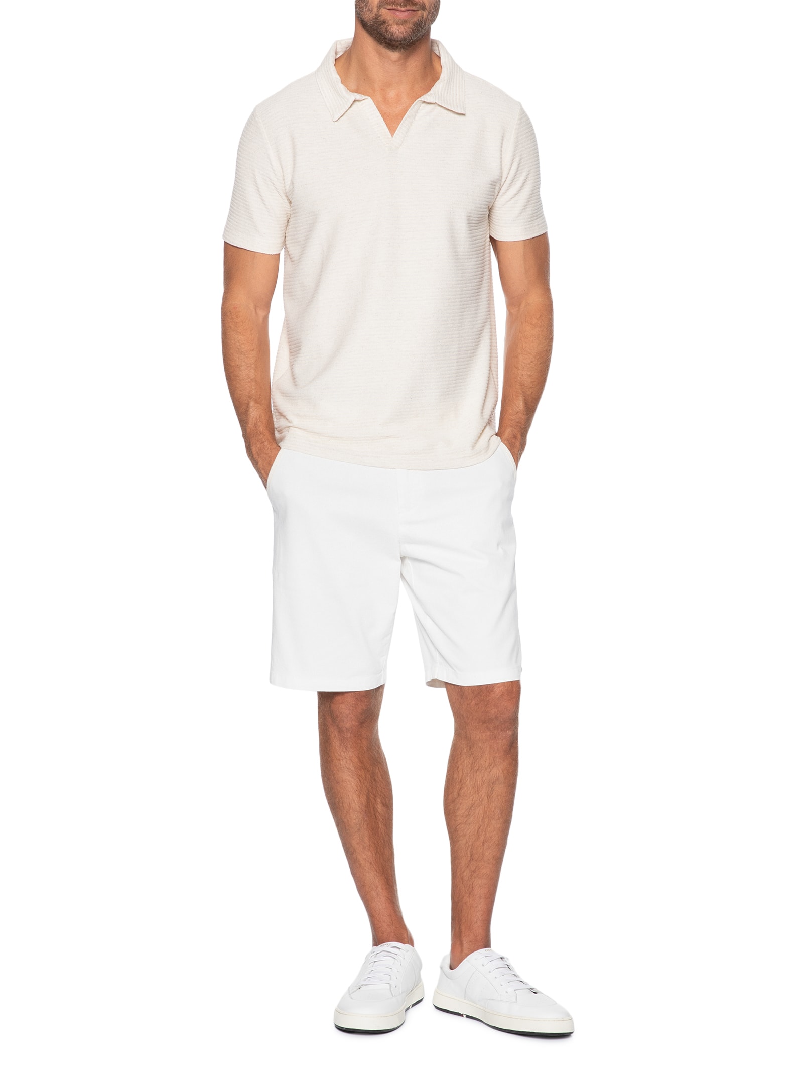 Bermuda Masculina De Sarja Casual Iron Off White Reserva