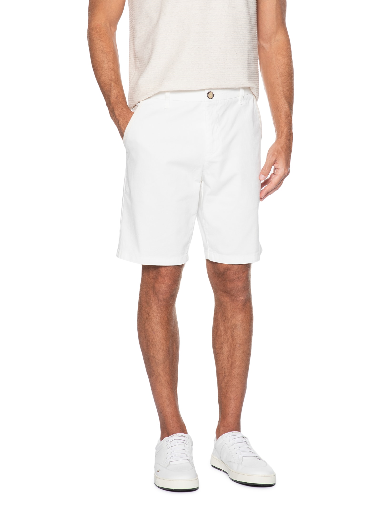 Bermuda Masculina De Sarja Casual Iron Off White Reserva