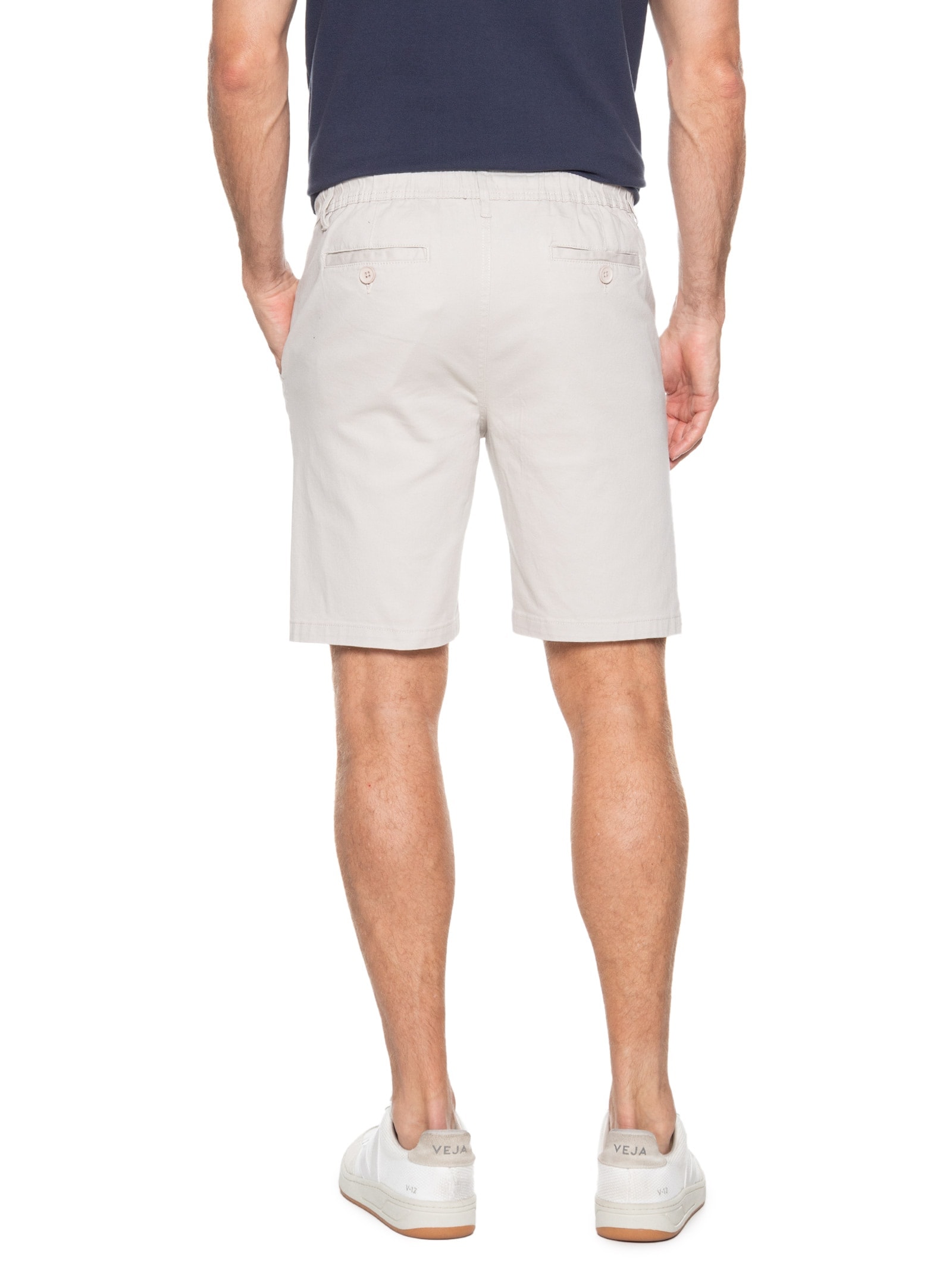 Bermuda Masculina de Sarja Chino Bege Basiq Men
