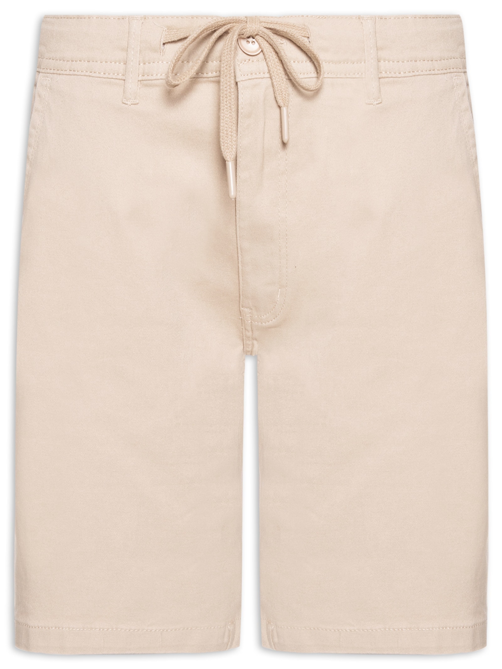 Bermuda Masculina de Sarja Chino Bege Basiq Men