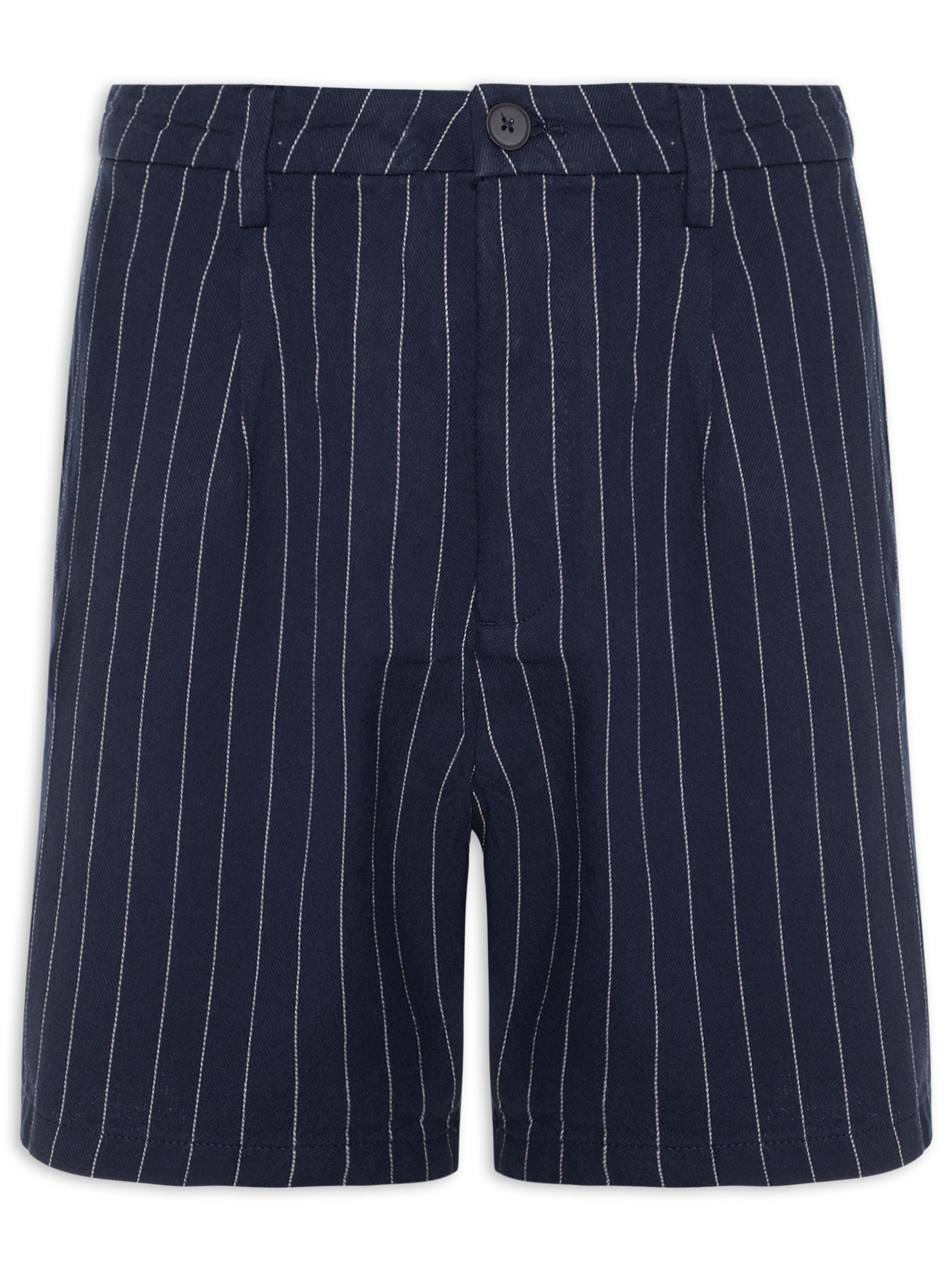 Bermuda Masculina De Sarja Com Fio Tinto Azul Hering